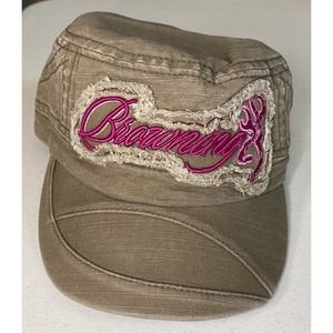 Browning Cadet Ballcap Hat Women Distressed Pink Olive Hunting Chic Outdoors NWT
